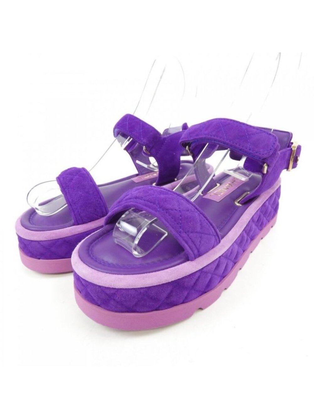 Chanel Size 35 Suede Purple Sandals - Picture 3 of 6